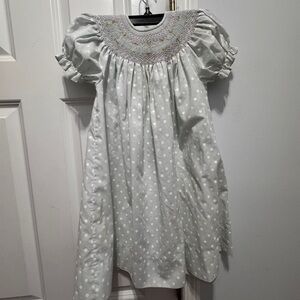 Green Casual Dress with Smocked Neckline size 4 T